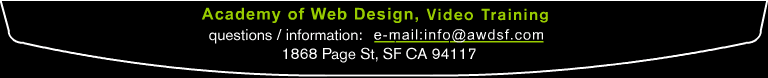 Academy of web design video training, san francisco, california